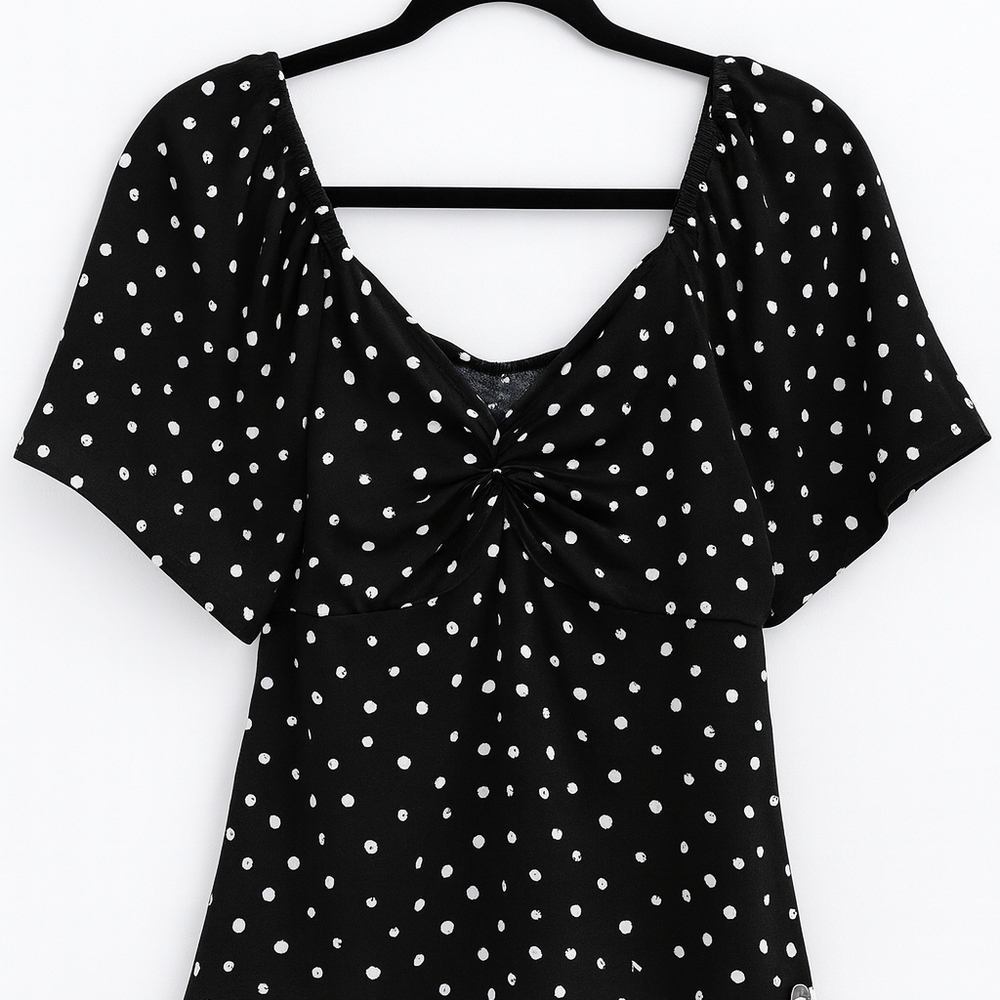 Black and White Polka Dot Women's Top